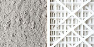 Dirty HVAC filter replaced with a clean one